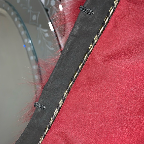 Red Wine Genuine Fox Fur Geometric Pelt Vest - Picture 10 of 13